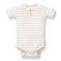 Preview: Body kurzarm Stripe Sand/White gr. 44 | Little Dutch