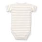 Preview: Body kurzarm Stripe Sand/White gr. 44 | Little Dutch