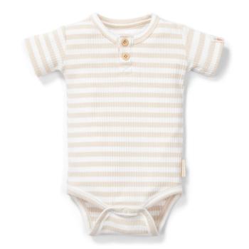 Body kurzarm Stripe Sand/White gr. 44 | Little Dutch