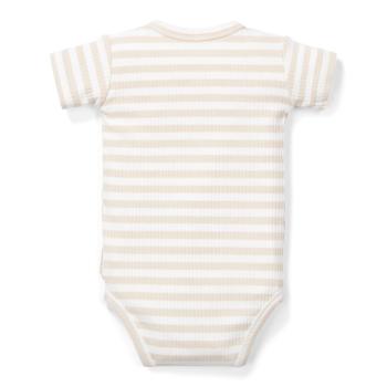 Body kurzarm Stripe Sand/White gr. 44 | Little Dutch