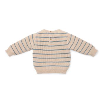 Gestrickter Pullover Ice Blue Stripe - 74 - Little Farm | Little Dutch