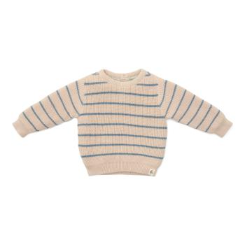 Gestrickter Pullover Ice Blue Stripe - 80 - Little Farm | Little Dutch