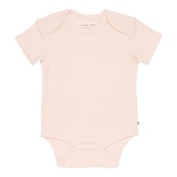 Body kurzarm Rib Pink 74-80 | Little Dutch