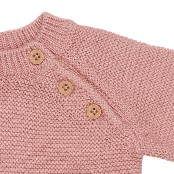 Strick-Strampler Little Pink Flowers, Größe 68 | Little Dutch