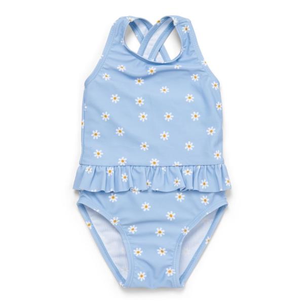 Badeanzug Volants Daisies Blue gr. 98/104 | Little Dutch