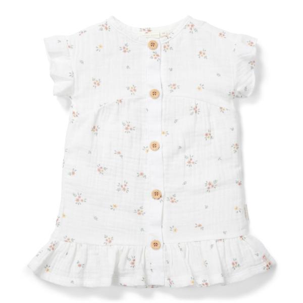 Kleid kurzarm White Meadows gr. 80 | Little Dutch