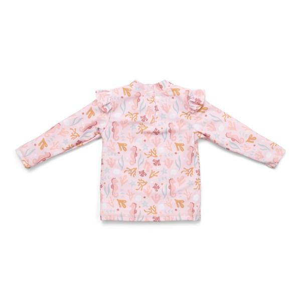Bade-T-Shirt langarm ruches Ocean Dreams Pink gr. 86/92 | Little Dutch