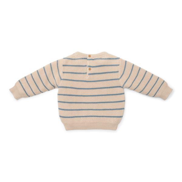 Gestrickter Pullover Ice Blue Stripe - 80 - Little Farm | Little Dutch