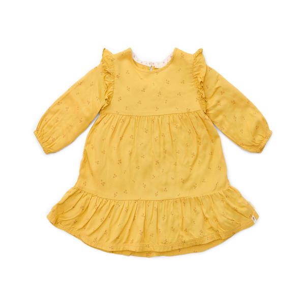 Kleid langärmlig Warm Yellow Blooming Flower - 80 - Little Farm | Little Dutch