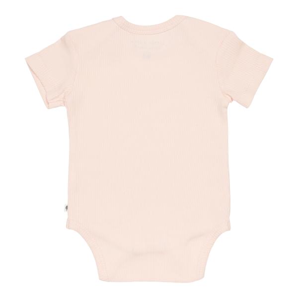 Body kurzarm Rib Pink 74-80 | Little Dutch