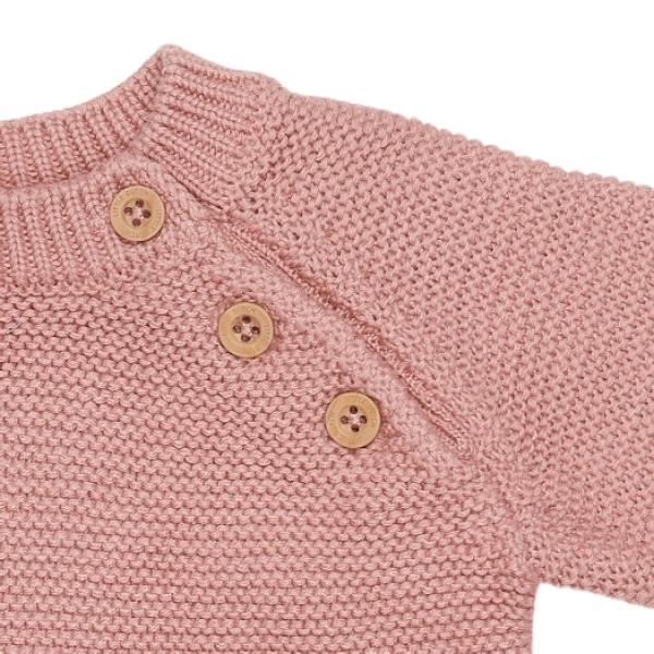 Strick-Strampler Little Pink Flowers, Größe 68 | Little Dutch